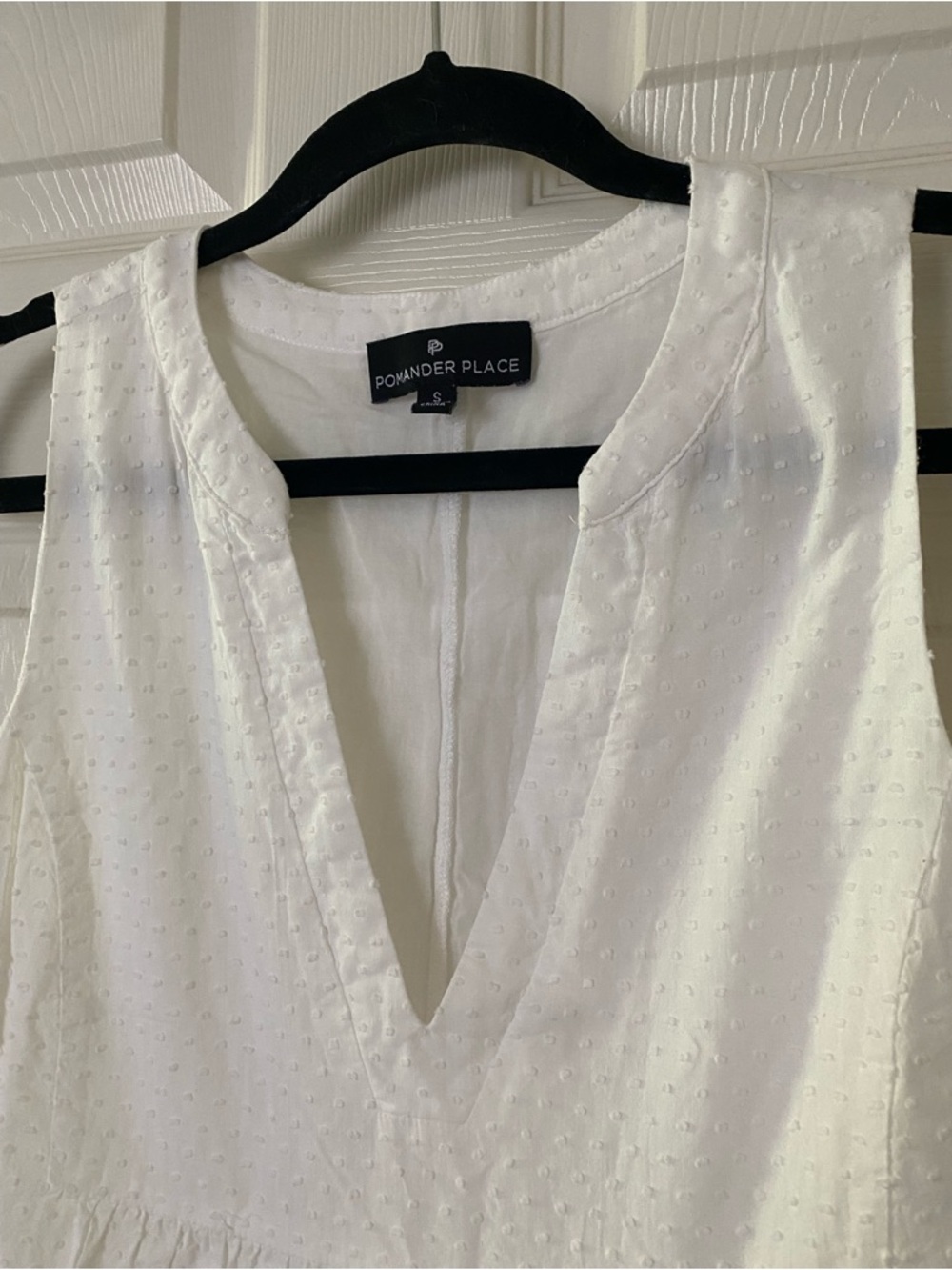 Tuckernuck Pomander Place | Kenzo Sleeveless Dress in White Swiss Dot - Picture 8 of 10